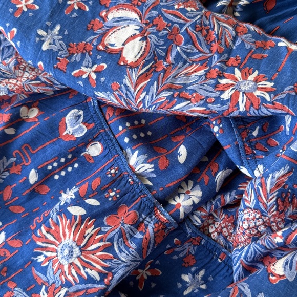 Poupette St. Barth Ariel mini dress in blue Riviera floral print Pristine new - Picture 7 of 11